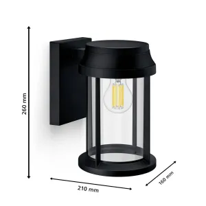 Philips Bellini vonkajšie nástenné svietidlo E27​ max. 25 W bez zdroja okrúhle, čierna