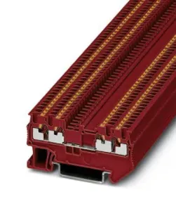 Phoenix Contact 3208200 Dinrail Terminal Block, 4Way, 16Awg, Red