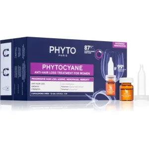 Phyto Phytocyane Anti-Hair Loss Treatment For Women cielená starostlivosť proti vypadávaniu vlasov pre ženy 12x5 ml