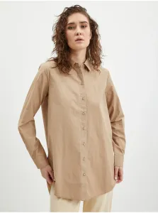 Beige Ladies Oversize Shirt Pieces Jiva - Women #4916613