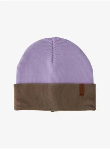 Brown-Purple Ribbed Winter Cap Pieces Emmi - Women