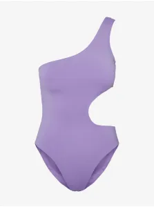 Svetlo fialové dámske jednodielne plavky s prestrihom Pieces Bara