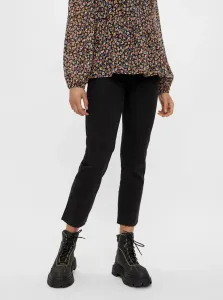 Black Shortened Straight Fit Jeans Pieces Luna - Women #625201