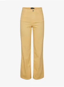 Women's Yellow Wide Jeans Pieces Peggy - Women's #4917048