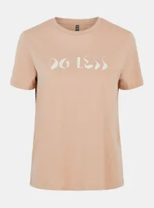 Brown T-shirt with print Pieces Liwy - Women