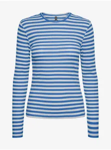 Blue Women Striped Basic Long Sleeve T-Shirt Pieces Hand - Women #584001