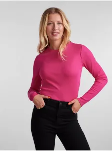 Dark Pink Womens Basic Long Sleeve T-Shirt Pieces Hand - Women