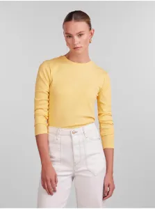Yellow Womens Basic Long Sleeve T-Shirt Pieces Hand - Women