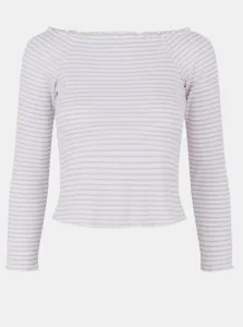 Tričká s dlhým rukávom pre ženy Pieces - biela, fialová #705534