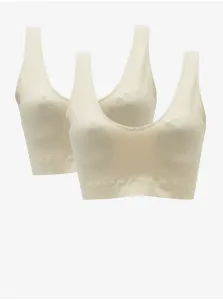 Set of two bras in cream color Pieces Symmi - Women #166324