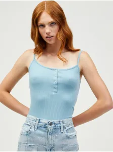 Light Blue Ribbed Body Pieces Kitte - Women