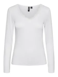 Pieces Dámske tričko PCBARBERA Standard Fit 17141053 Bright White L