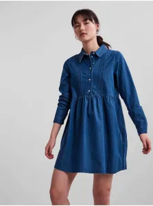 Modré rifľové košeľové šaty Pieces Heva #702935