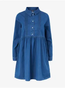 Modré rifľové košeľové šaty Pieces Heva #702937