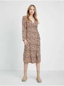 Beige Patterned Dress Pieces Carly - Women #734823