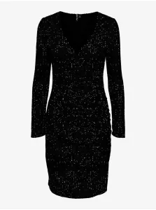Čierne dámske flitrové šaty Pieces Delphia