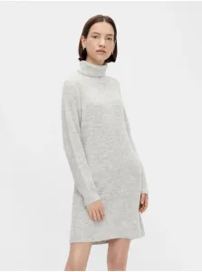Light gray brindle sweater dress with wool Pieces Ellen - Women #636835