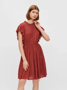 Brown Patterned Dress with Ruffles Pieces Liz - Women #734762