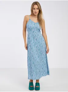 Women's Blue Patterned Midi Dress Pieces Nya - Women's #6746425