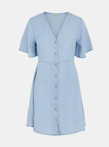 Light Blue Dress with Buttons Pieces Oti - Women