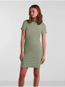 Zelené dámske púzdrové basic šaty Pieces Ruka #6679635