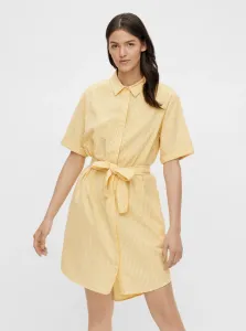 Žlté pruhované košeľové šaty Pieces Tampa #705646