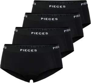 Pieces 4 PACK - dámske nohavičky Boxer PCLOGO 17106857 Black L