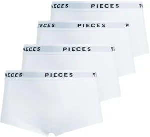 Pieces 4 PACK - dámske nohavičky Boxer PCLOGO 17106857 Bright White XL