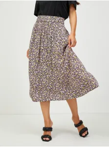 Light purple floral midi skirt Pieces Kaitlyn - Women