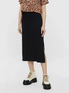 Black Midi Skirt with Slit Pieces Tamara - Women #736113
