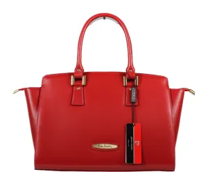 Červená kožená kabelka Pierre Cardin 1389 Rosso