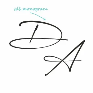 CALLIGRAPHY pieskovanie monogramu Výška monogramu: Veľká do 6 cm