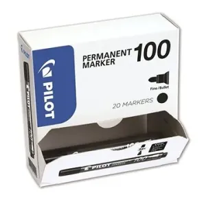 PILOT Permanent Marker 100 čierny, multipack 20 ks