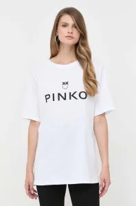 Bavlnené tričko Pinko biela farba #8763676