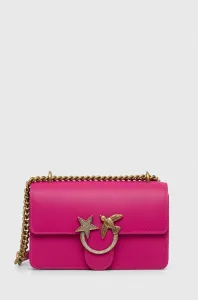 Kožená kabelka Pinko ružová farba