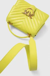 Kožená kabelka Pinko žltá farba, 100071.A0GK