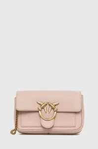 Kožená listová kabelka Pinko ružová farba #4398793