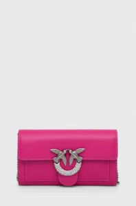 Kožená listová kabelka Pinko ružová farba #8762421