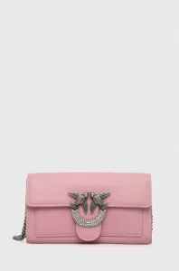 Kožená listová kabelka Pinko ružová farba #8762423
