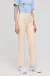 Nohavice Pinko dámske, béžová farba, rovné, vysoký pás #198828