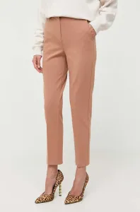 Nohavice Pinko dámske, hnedá farba, rovné, vysoký pás #9081220