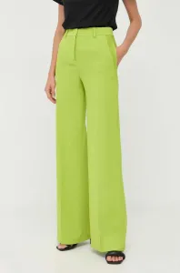 Nohavice Pinko dámske, zelená farba, široké, vysoký pás
