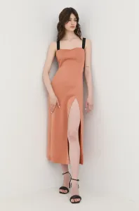 Šaty Pinko oranžová farba, maxi, rovný strih