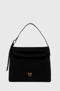 Semišová kabelka Pinko čierna farba