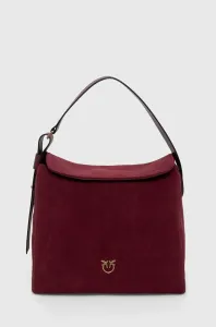 Semišová kabelka Pinko hnedá farba