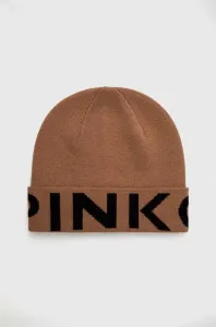 Vlnená čiapka Pinko hnedá farba, z tenkej pleteniny, vlnená