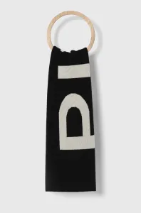 Vlnený šál Pinko čierna farba, vzorovaný
