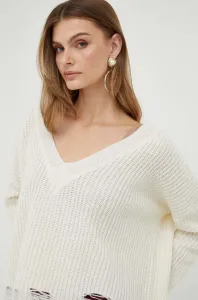 Vlnený sveter Pinko dámsky, béžová farba, teplý #8763606