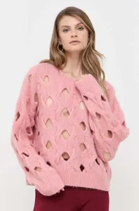 Vlnený sveter Pinko dámsky, ružová farba, teplý #8753220
