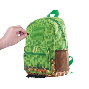 PIXIE CREW - detský batoh Minecraft zeleno-hnedý